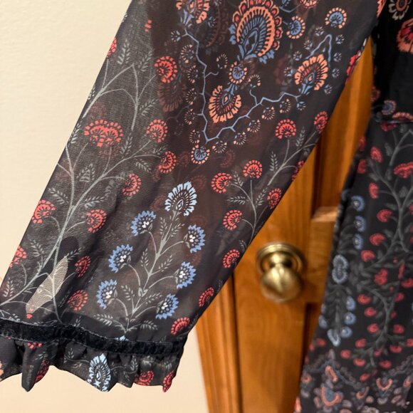 Anthropologie Laia Maxi Dress, Black Motif, SZ L - Picture 7 of 11